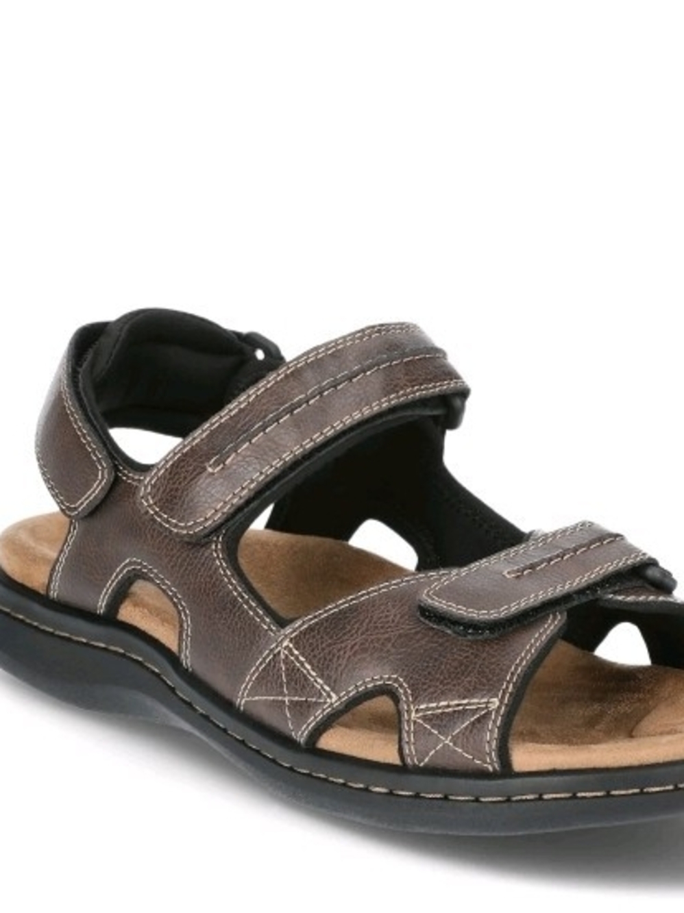New George Men's Brown Comfort Walking Sandals Open Toe Strappy Sizes 9 10 11 12